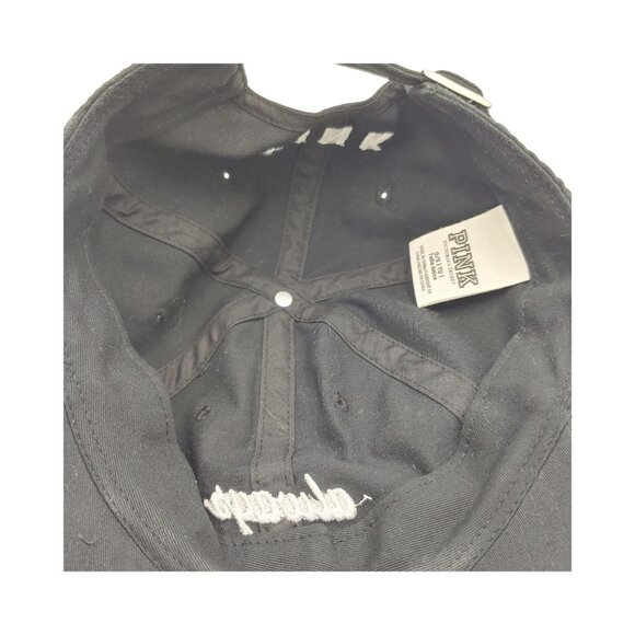 PINK Victoria’s Secret Adjustable Baseball Cap Black Always Down Strap Back - Picture 5 of 7